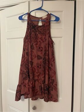 Altar'd State Mauve Paisley Halter Swing Dress